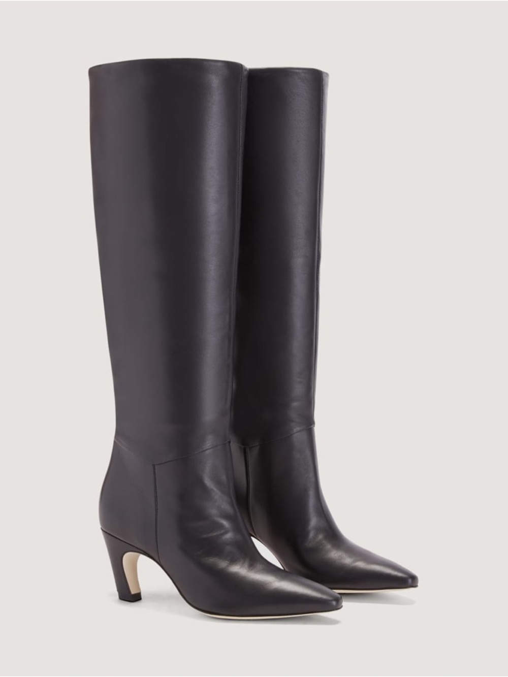 Everlane The Banana Boot Black Napa Leather Knee High Heeled Pointed Toe 7 NWB